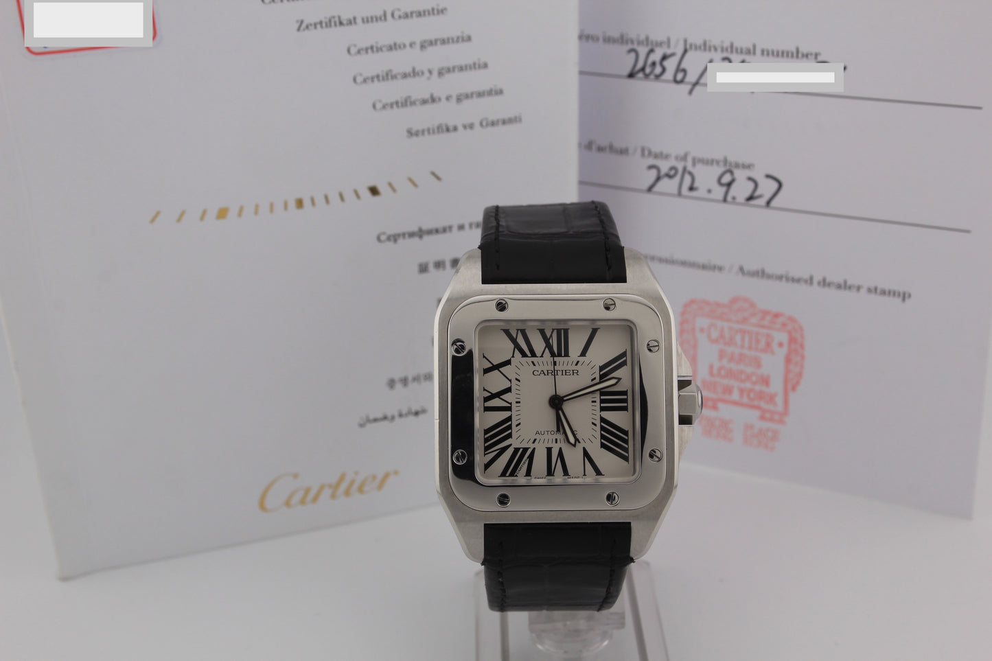 SPEED WATCHES Cartier Santos 100 Automatic – Ref. W20073X8 - full size product image